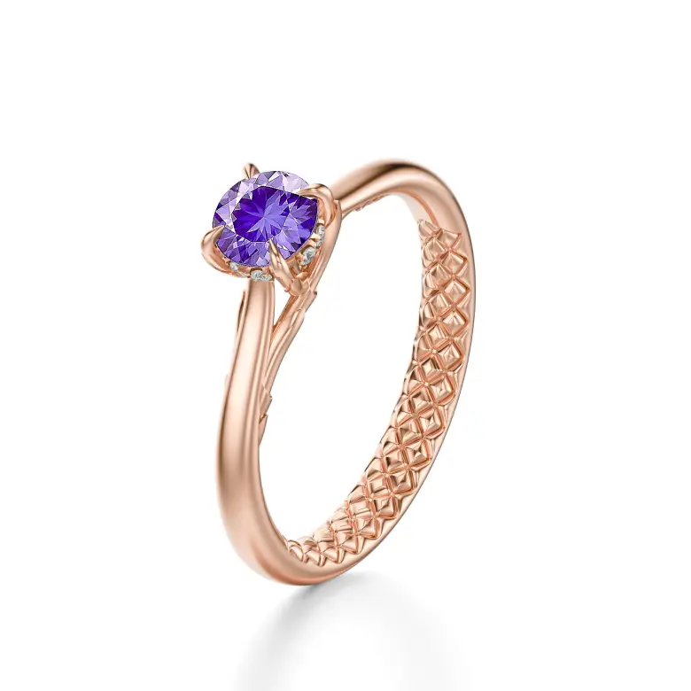 Pierścionek z różowego złota z tanzanitem AJPZ_151 Pierścionek z różowego złota z tanzanitem AJPZ_151